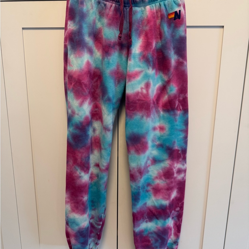 Aviator Nation Womens size Small Tie-Dye Sweatpants - Pink and Blue